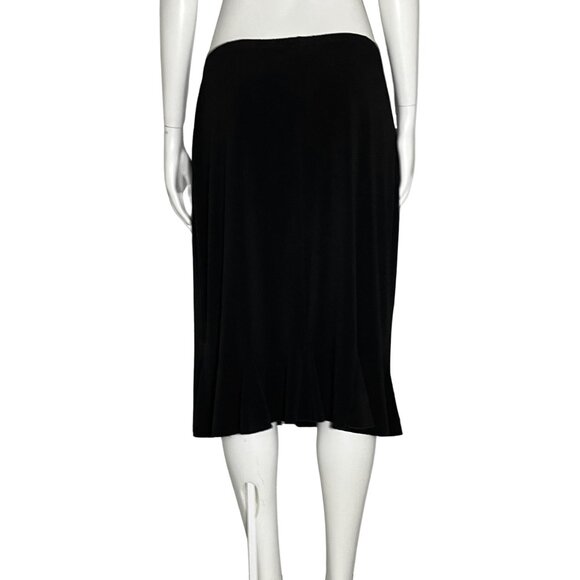 Vintage 90s Y2K Black Whimsigoth Midi Skirt Ruffle Hem. Medium. Romantic Classic - Picture 5 of 10